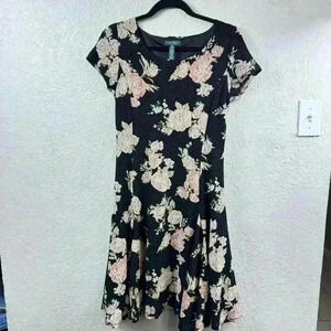 Lauren Ralph Lauren Lace Floral Overlay Midi Dress - Size PM